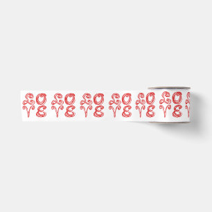 LOVE Word Art Fabric Font Red Letters Satin Ribbon