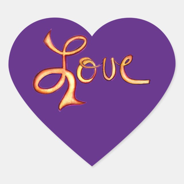 Love Word Art Hearts Custom Decal Stickers (Front)