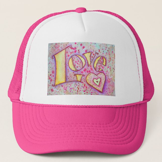 Love Word Art Painting Hats or Cap (Front)