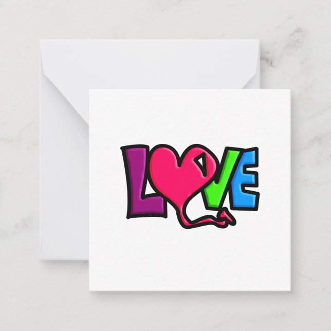 Love Word Art Typography Card (Front)