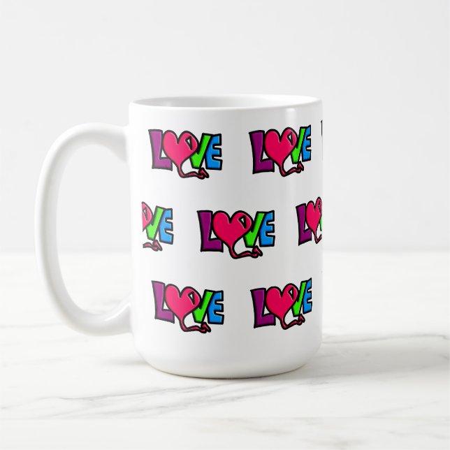 Love Word Art Typography Coffee Mug (Left)