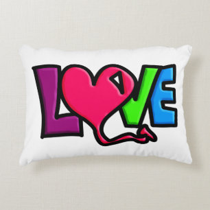 Love Word Art Typography Decorative Cushion