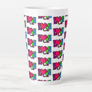 Love Word Art Typography Latte Mug
