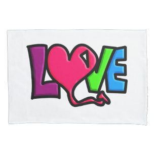 Love Word Art Typography Pillowcase