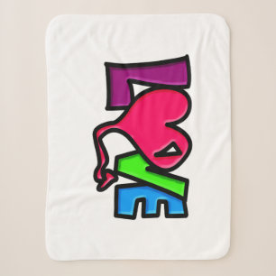 Love Word Art Typography Sherpa Blanket