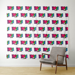 Love Word Art Typography Tapestry