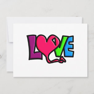 Love Word Art Typography Thank You Card