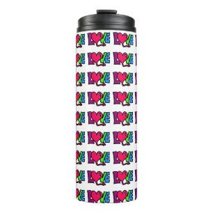 Love Word Art Typography Thermal Tumbler