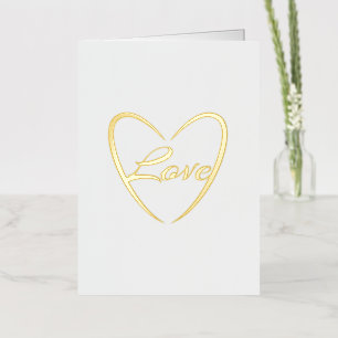 Love Word In A Heart Foil Holiday Card