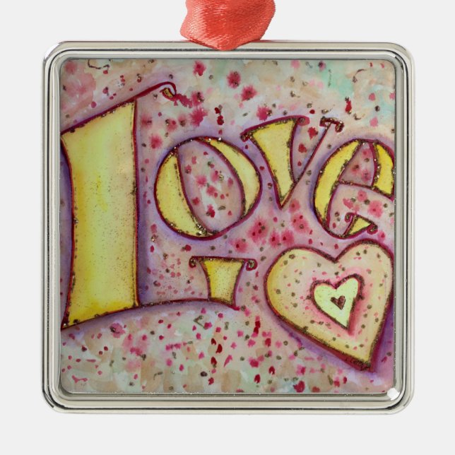 Love Word Inspirational Art Painting Ornament (Front)