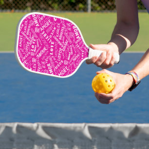 Love Word Multilanguage Text Pickleball Paddle