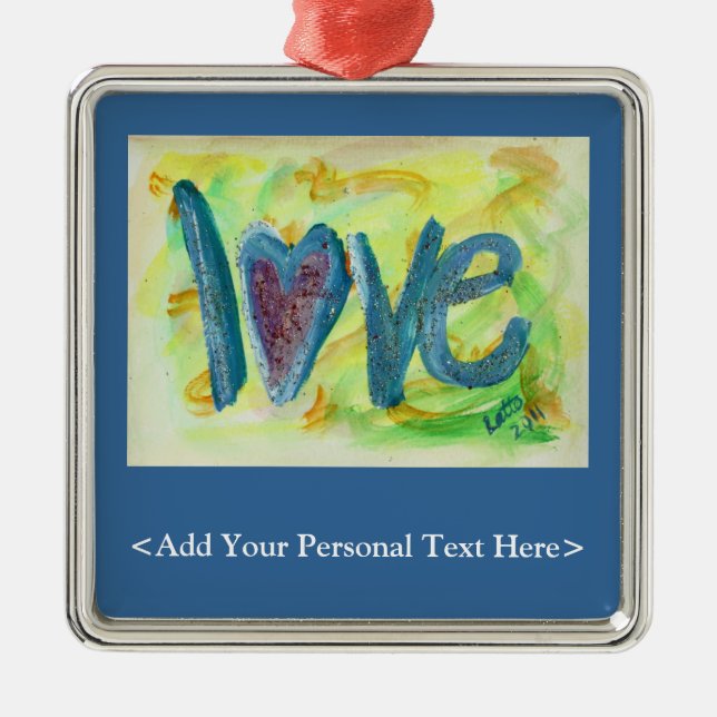 Love Word Ornament with Customised Text Option (Front)