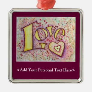 Love Word Ornament with Customised Text Option