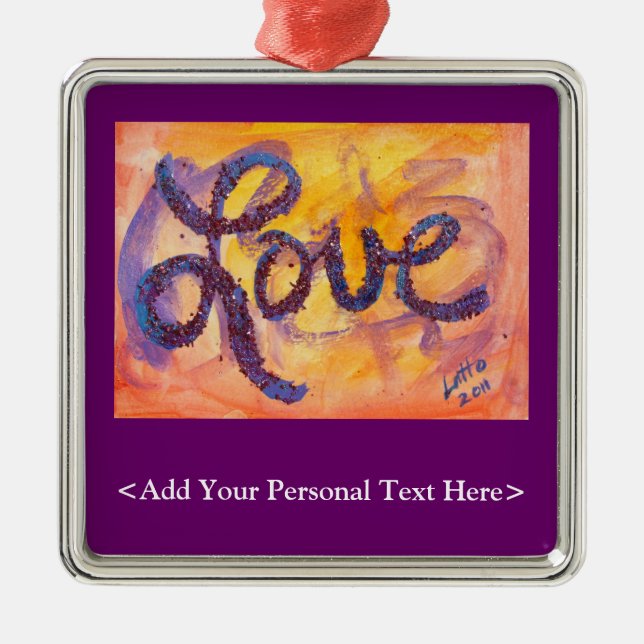 Love Word Ornament with Customised Text Option (Front)