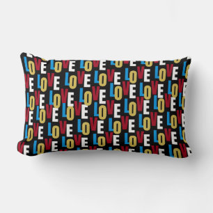 Love word pattern lumbar cushion