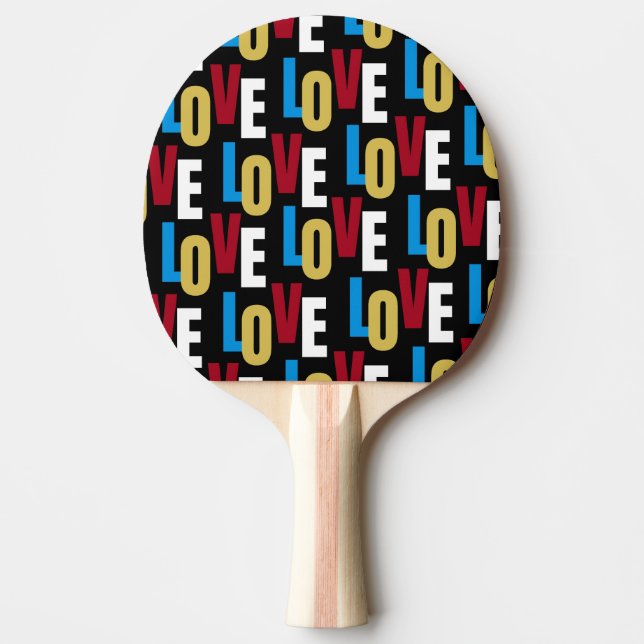 Love word pattern ping pong paddle (Front)