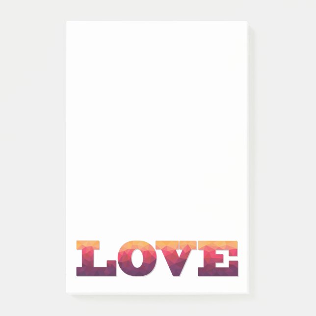 Love word purple, pink post it notes (Front)