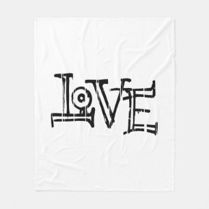 Love word typograaphy fleece blanket