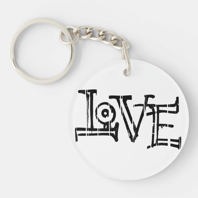 Love word typography key ring (Front)