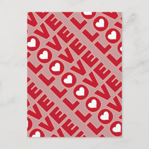 love word with a heart postcard