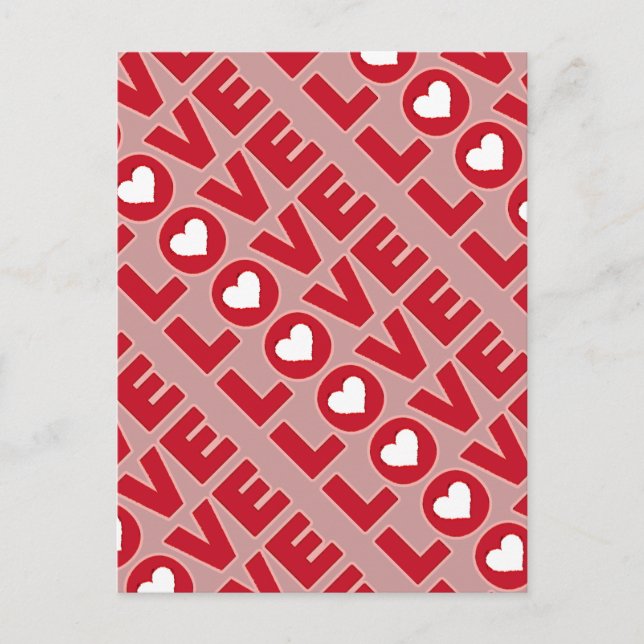 love word with a heart postcard (Front)