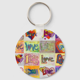 Love Word XOXO Art Painting Keychain