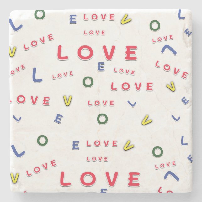LOVE wording pattern coaster (Front)