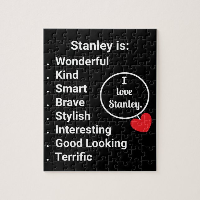 Love & Words - Black with Heart: Jigsaw Puzzle (Vertical)