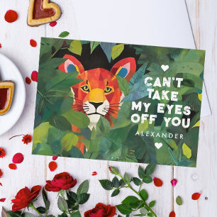 Love Words Jungle Wild Tiger Valentine's Day Paint Holiday Card