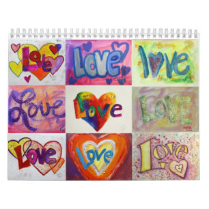 Love Words XOXO Art Paintings Calendar