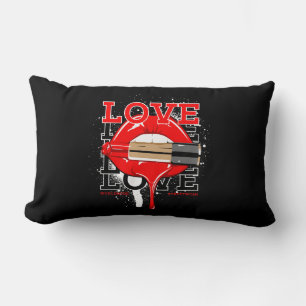 love worldwide streetwear lips vintage fashion lumbar cushion