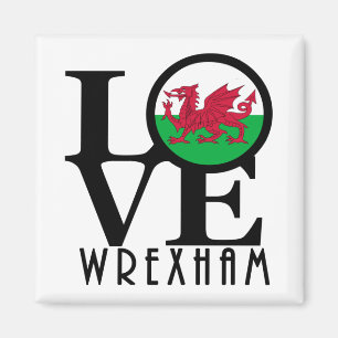 LOVE Wrexham Wales Magnet