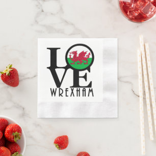 LOVE Wrexham Wales  Napkin