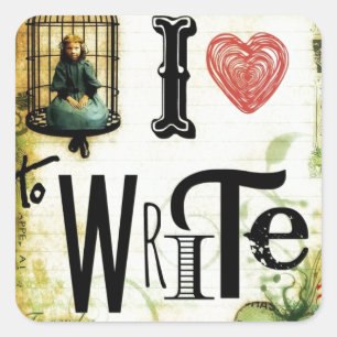 Love Writing Square Sticker
