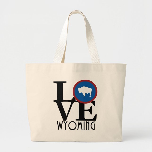 LOVE Wyoming Large Tote Bag (Front)