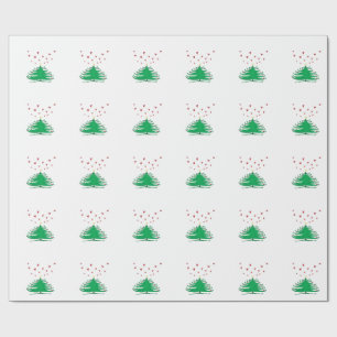 Love X-mas Tree Matte Wrapping Paper, 30 in x 6 ft Paper