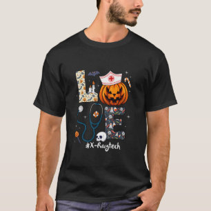 Love X Ray Tech Life Spooky Pumpkin Halloween Tech T-Shirt