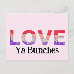 Love Ya Bunches Colourful Hearts Valentine Postcard