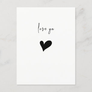 Love Ya Cute Heart Minimalist Postcard