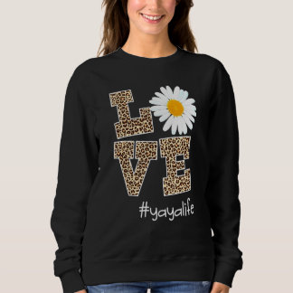 Love Yaya Life Leopard Daisy Flower Sweatshirt