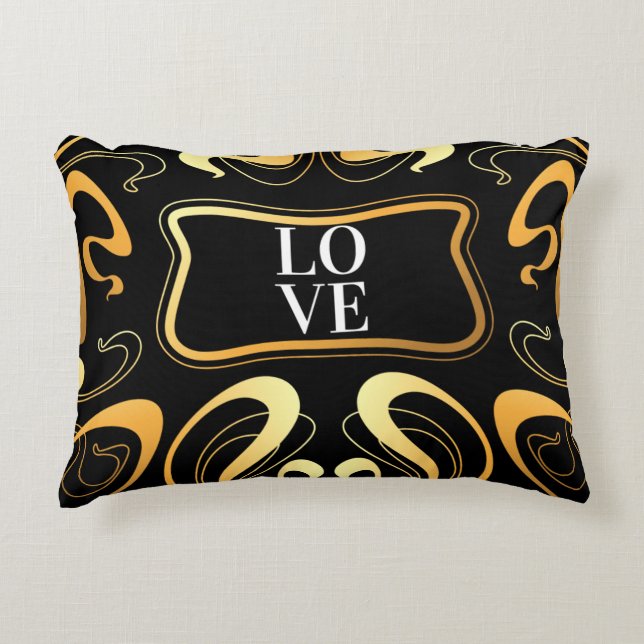 Love  Yellow Abstract Decorative Cushion (Front)