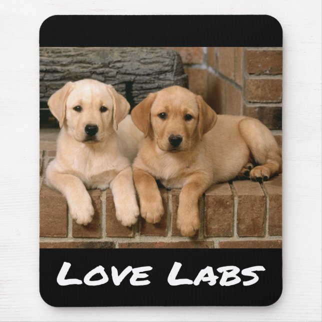 Love Yellow Labrador Retriever Puppy Dog Mouse Pad (Front)