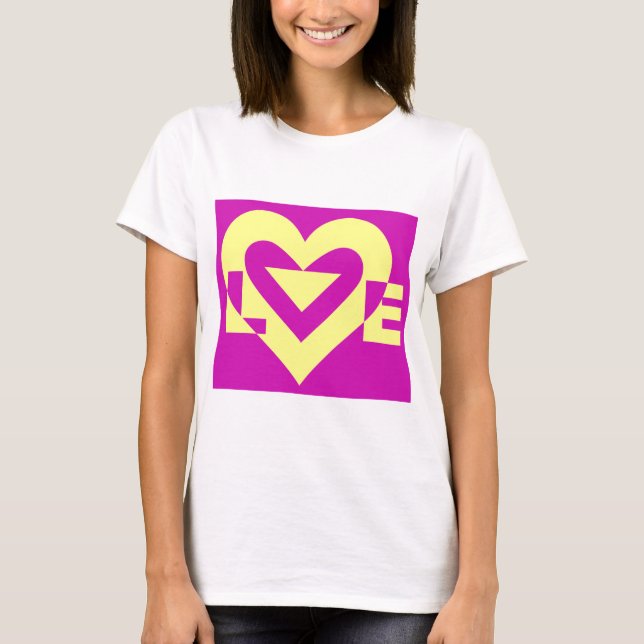 Love Yellow on Purple T-Shirt (Front)