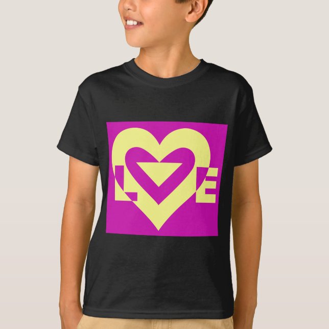 Love Yellow on Purple T-Shirt (Front)
