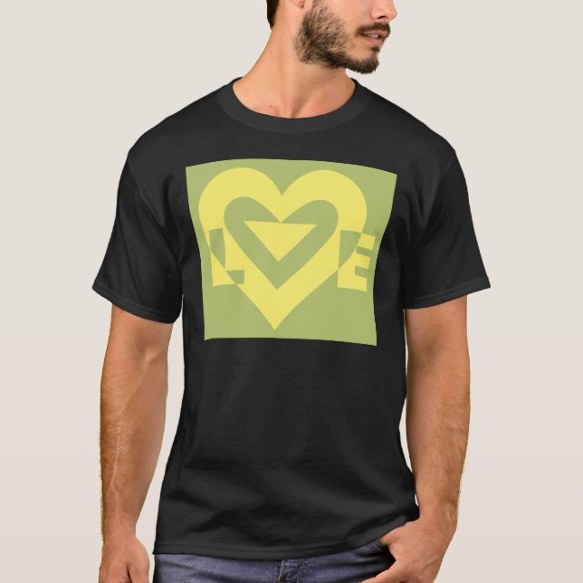 Love Yellow on Sage Green T-Shirt (Front)
