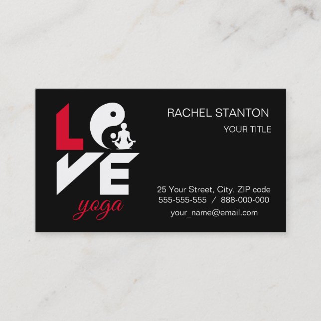 Love yoga business card (Front)
