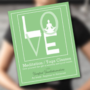 LOVE YOGA Class Meditation Holistic Therapy Flyer