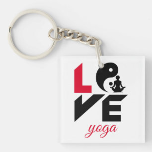 Love yoga key ring