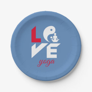 Love yoga paper plate