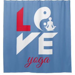 Love yoga shower curtain